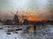 Walter Moras Winterabend France oil painting artist